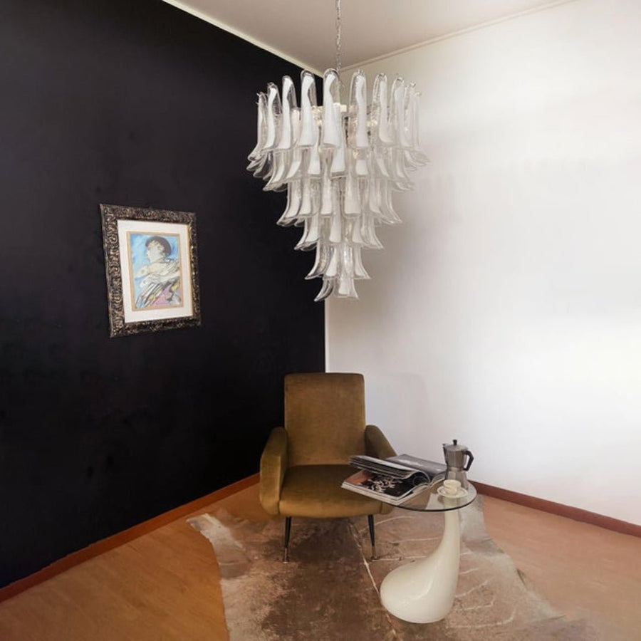 Lustre Colombe en verre et métal – vue 4