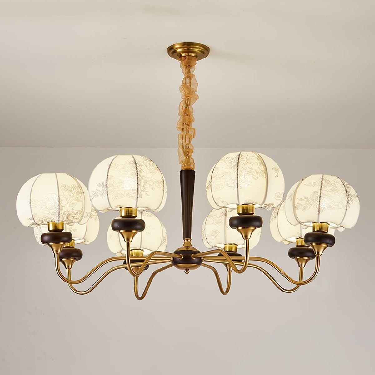 Lustre Tango en tissu et bois – vue 11