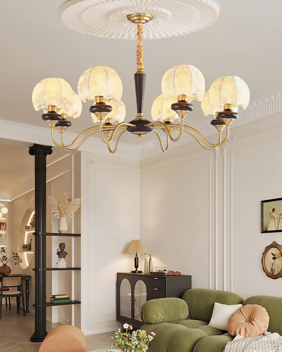 Lustre Tango en tissu et bois – vue 5