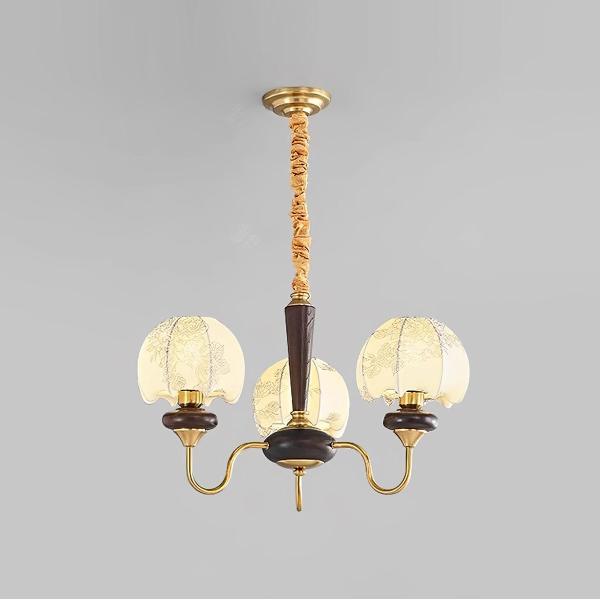 Lustre Tango en tissu et bois – vue 17