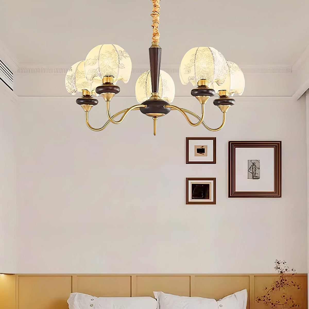 Lustre Tango en tissu et bois – vue 20