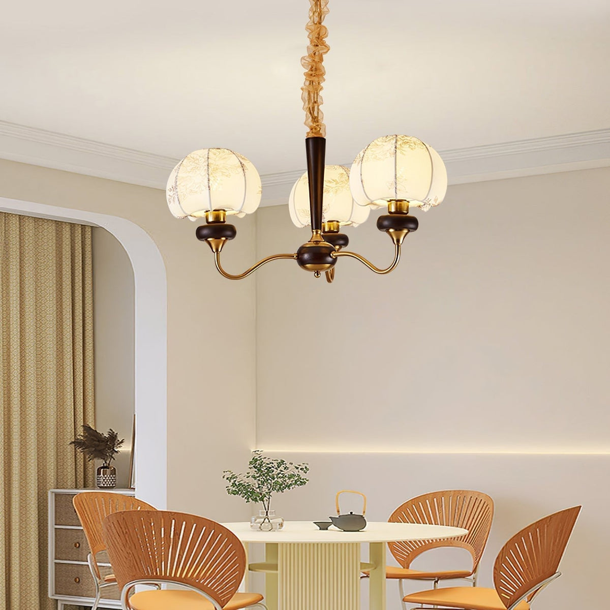 Lustre Tango en tissu et bois – vue 7