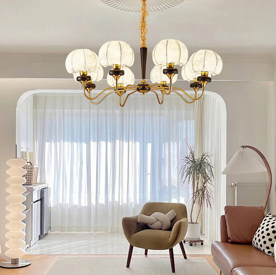 Lustre Tango en tissu et bois – vue 2