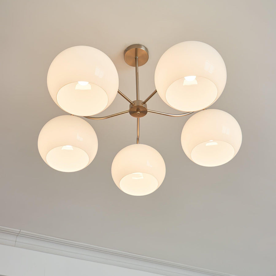 Lustre Rosalinde en verre et métal – vue 5