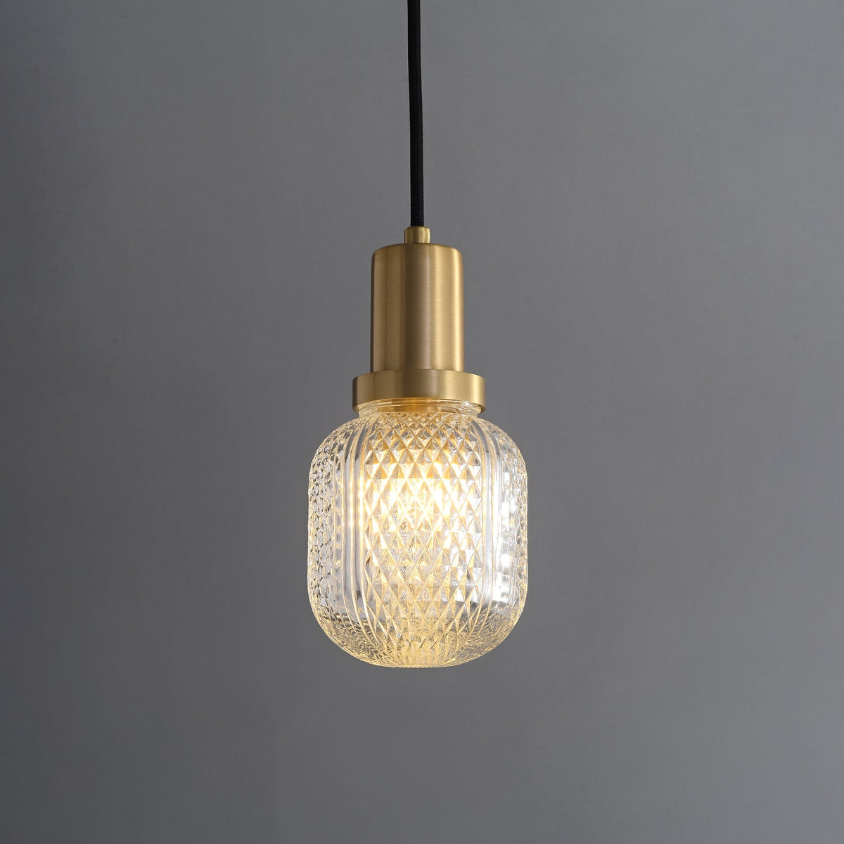 Suspension Gabarre en verre et laiton – vue 2