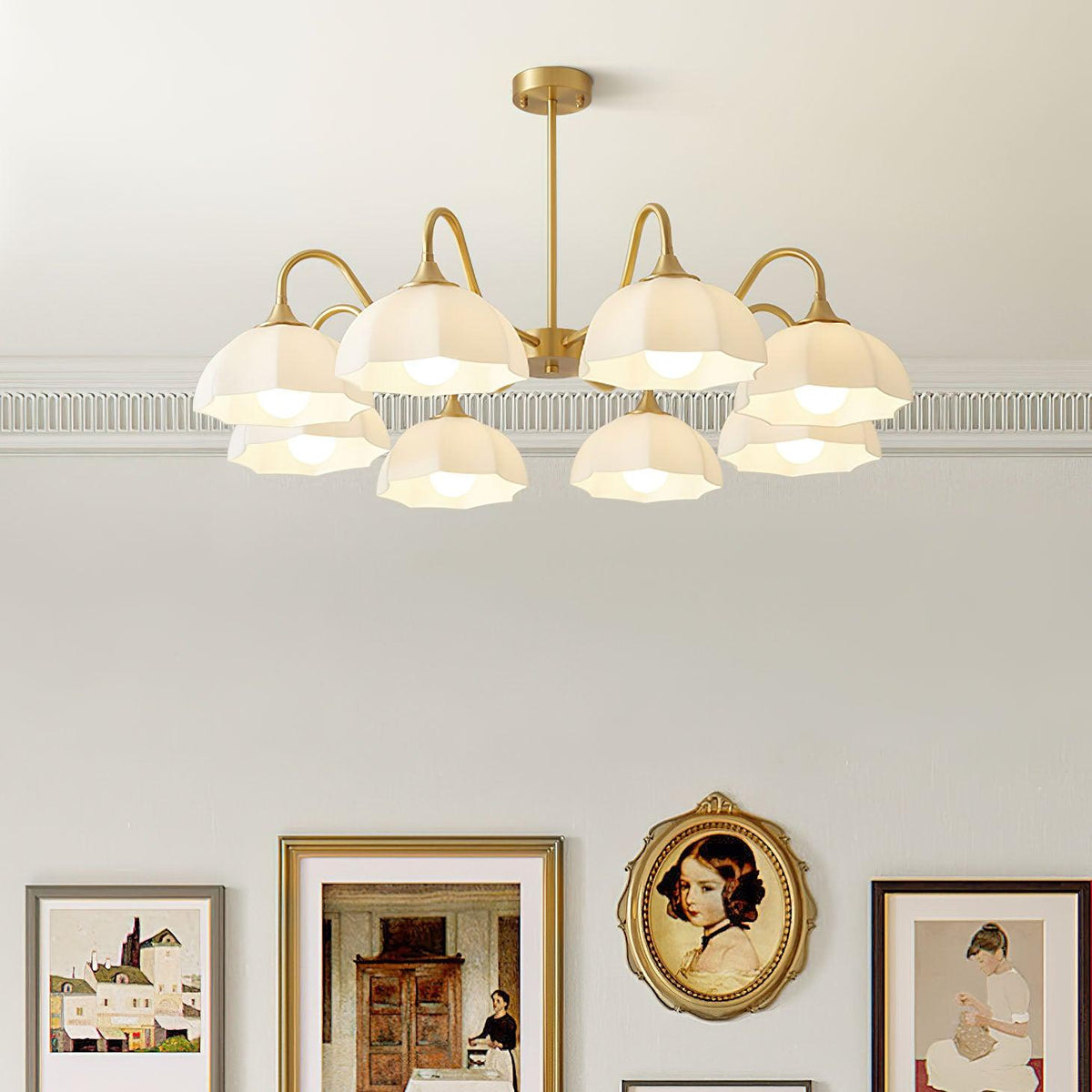 Lustre Sierra en verre et cuivre – vue 4