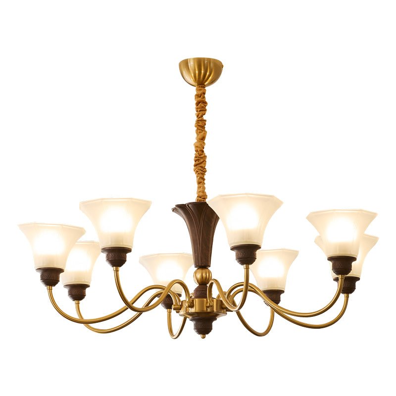 Lustre Odyssée en verre et bois – vue 12