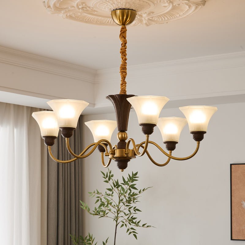 Lustre Odyssée en verre et bois – vue 20