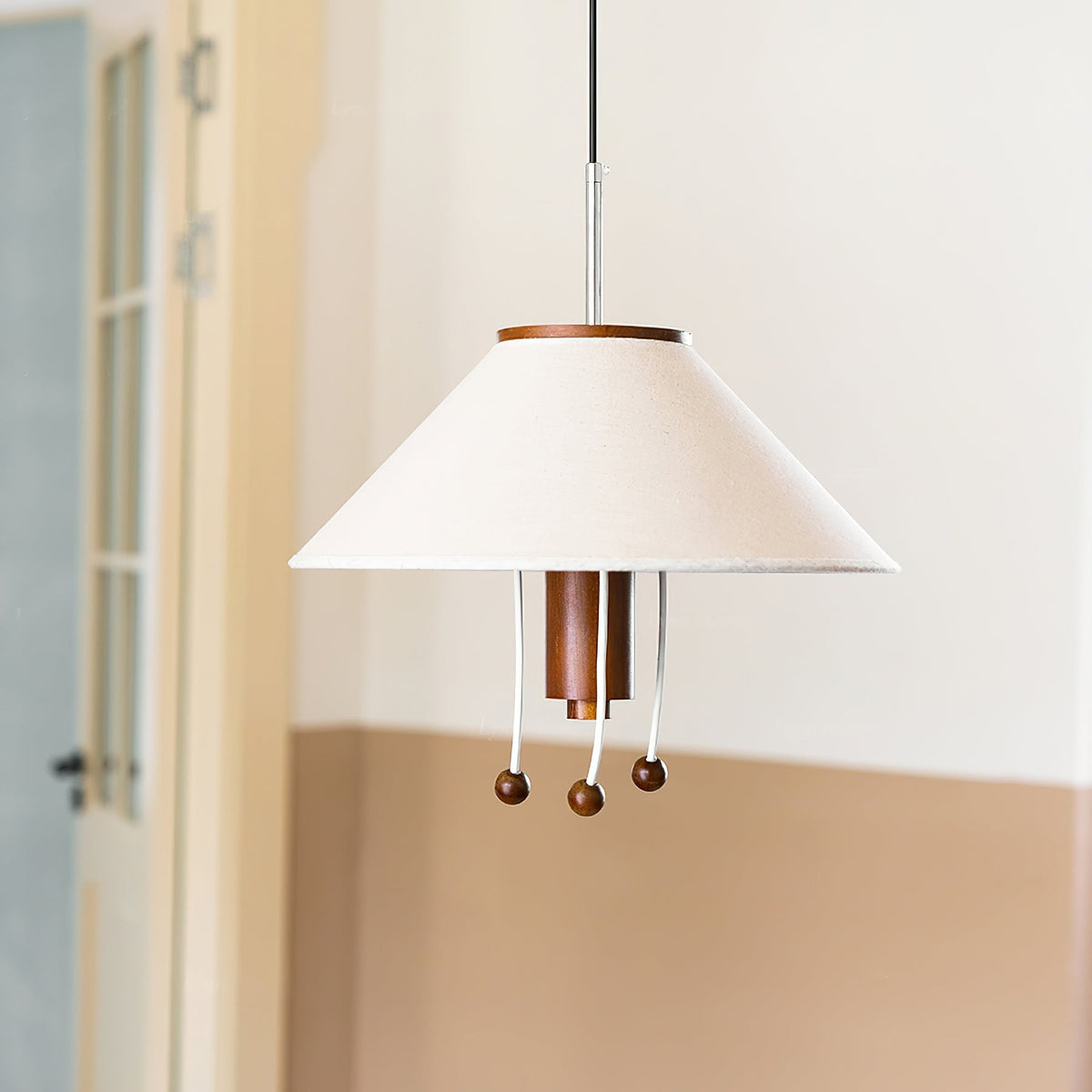 Suspension Céladon en bois et tissu – vue 10