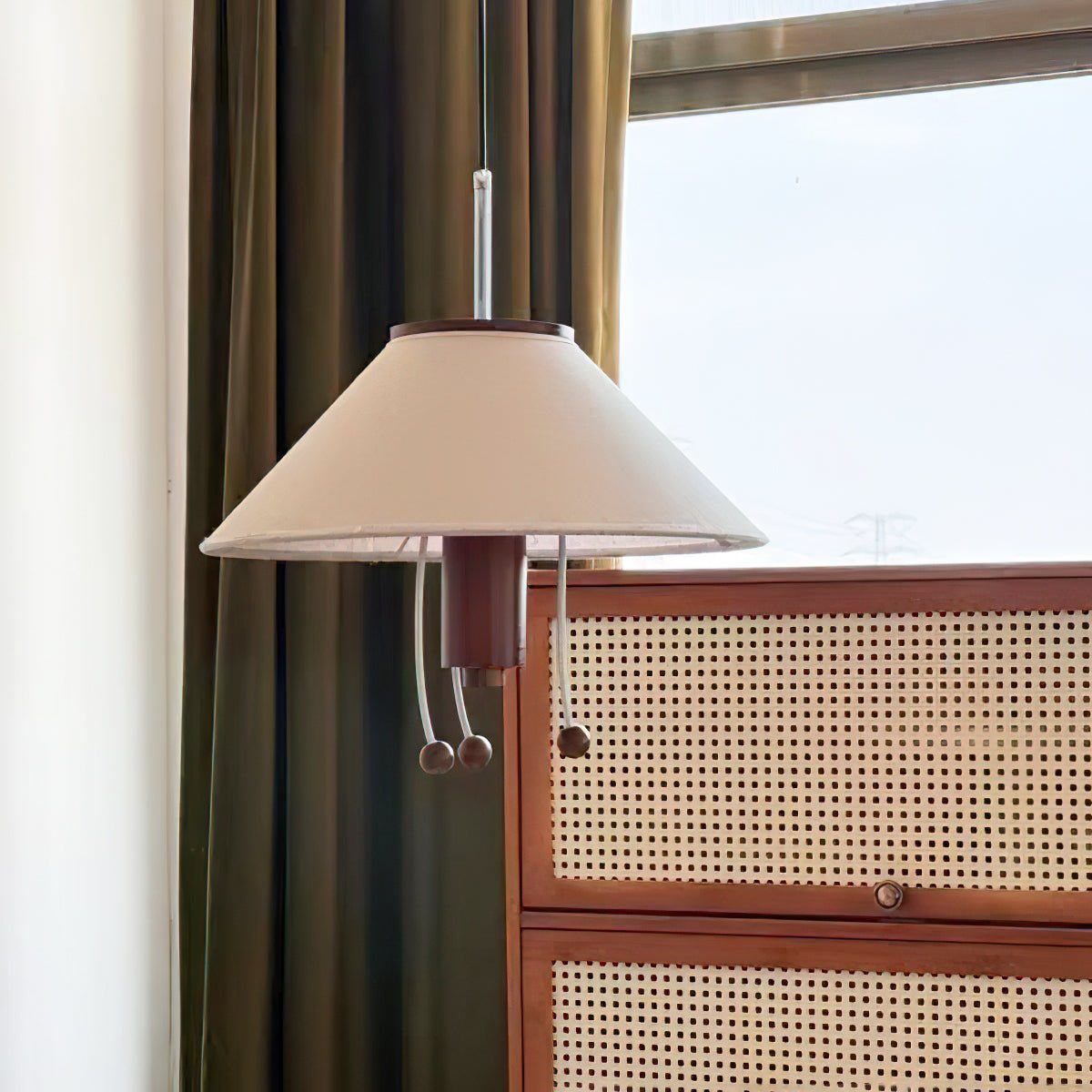 Suspension Céladon en bois et tissu – vue 6