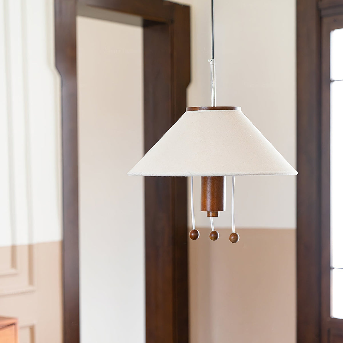 Suspension Céladon en bois et tissu – vue 13