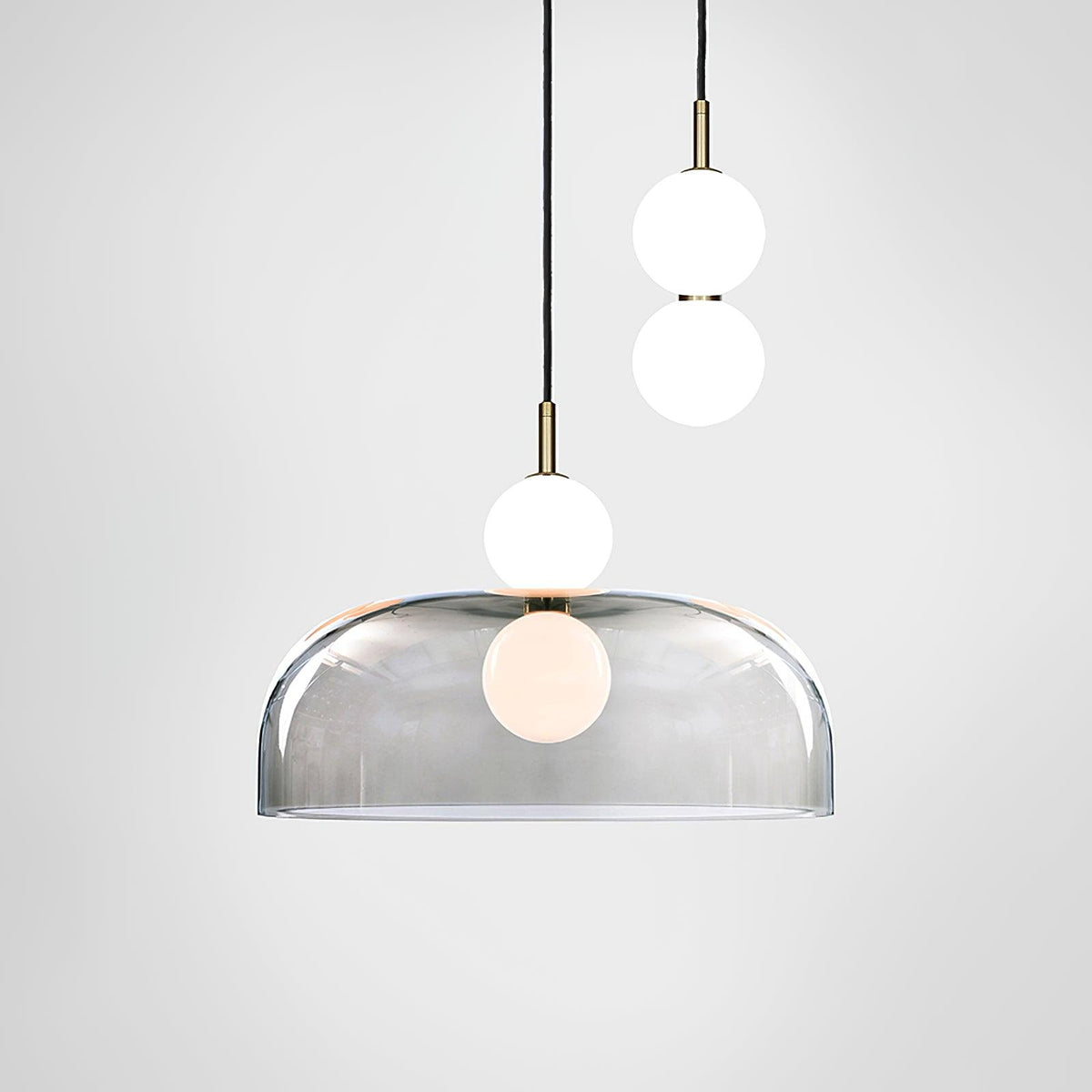 Suspension Iris en verre et métal – vue 12