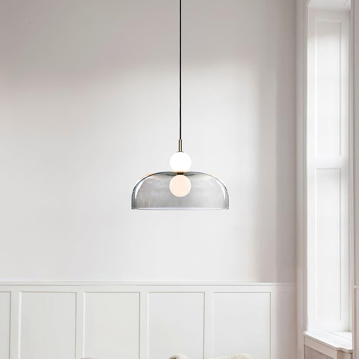 Suspension Iris en verre et métal – vue 15