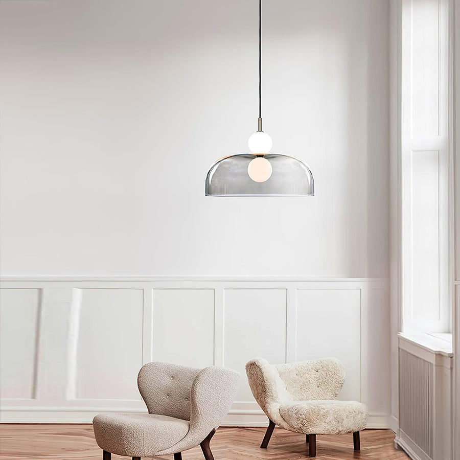 Suspension Iris en verre et métal – vue 5