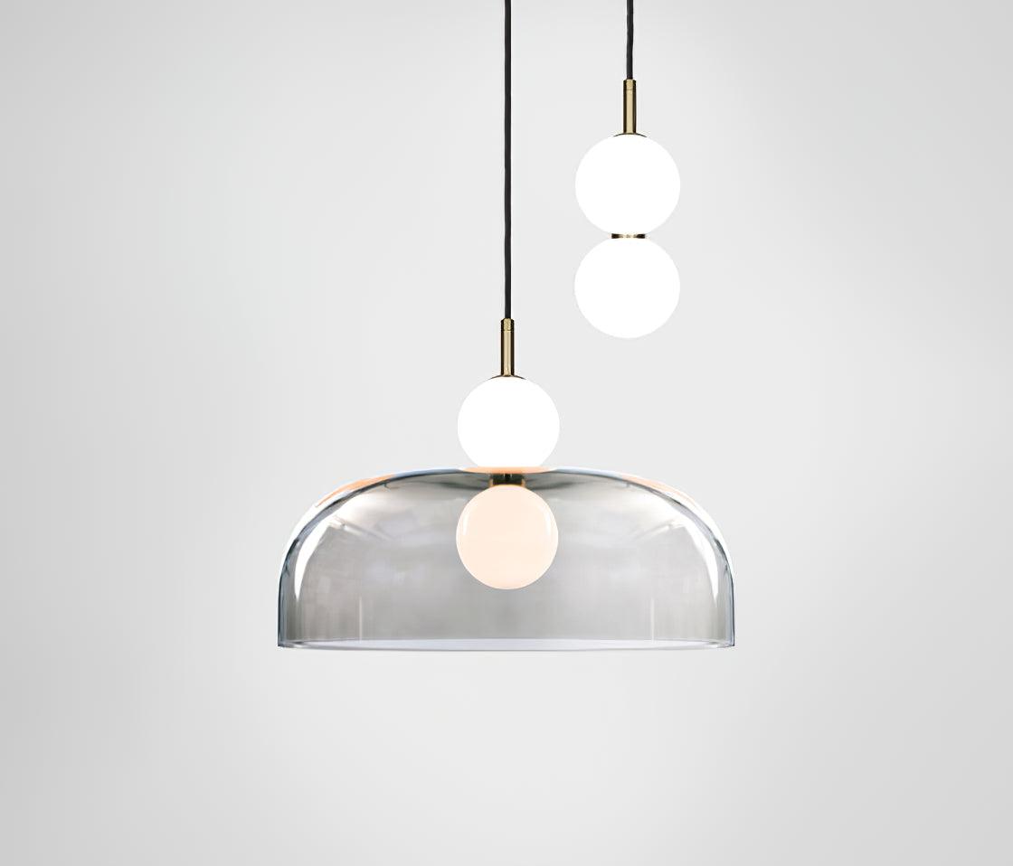 Suspension Iris en verre et métal – vue 8