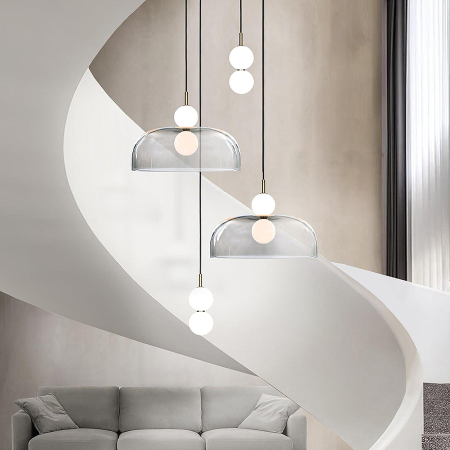 Suspension Iris en verre et métal – vue 4