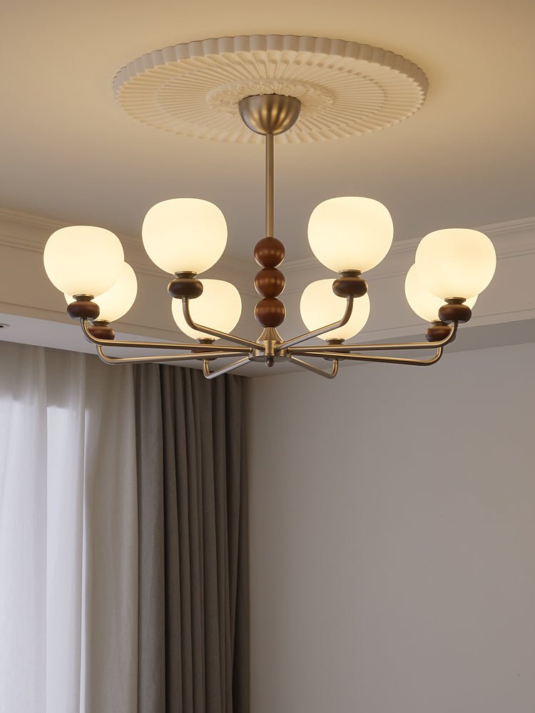 Lustre Belladone en verre et noyer – vue 8