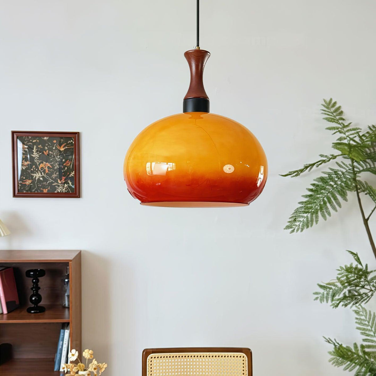 Suspension Vermeil en verre et bois – vue 6