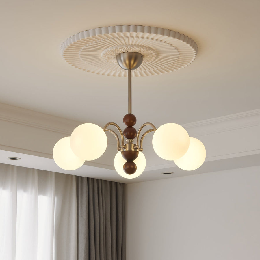 Lustre Majorque en verre et bois – vue 4