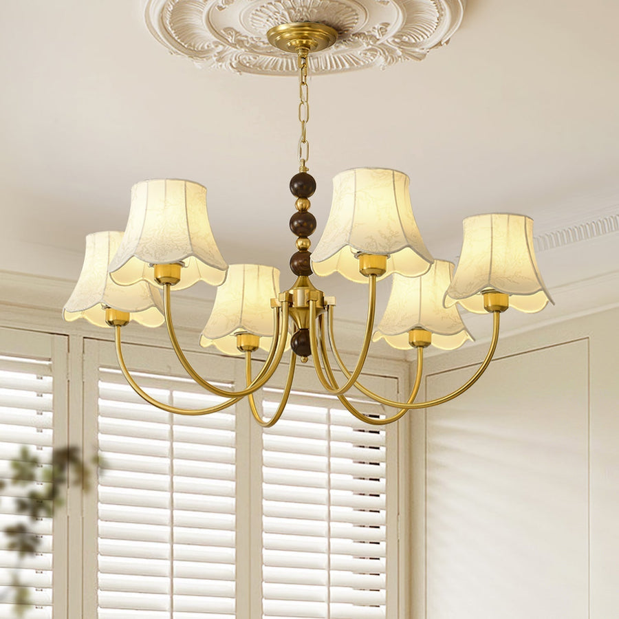 Lustre Pléiade en tissu et bois – vue 4