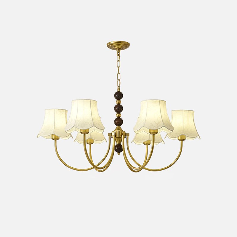Lustre Pléiade en tissu et bois – vue 2