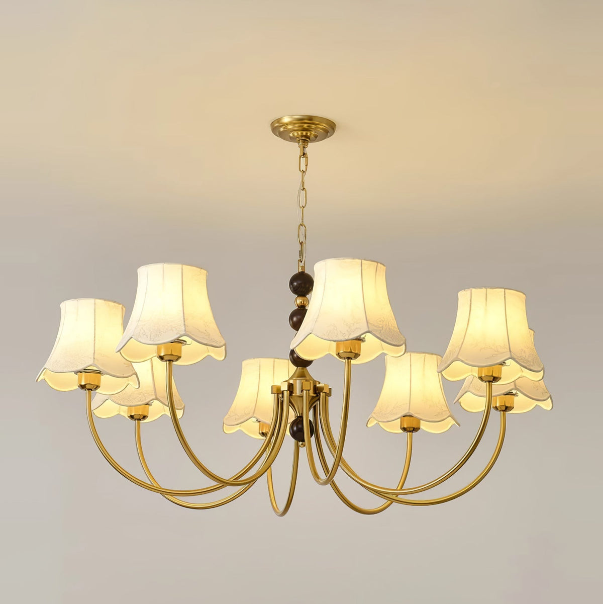 Lustre Pléiade en tissu et bois – vue 8