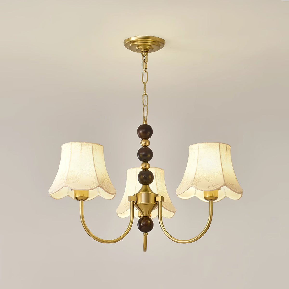 Lustre Pléiade en tissu et bois – vue 6