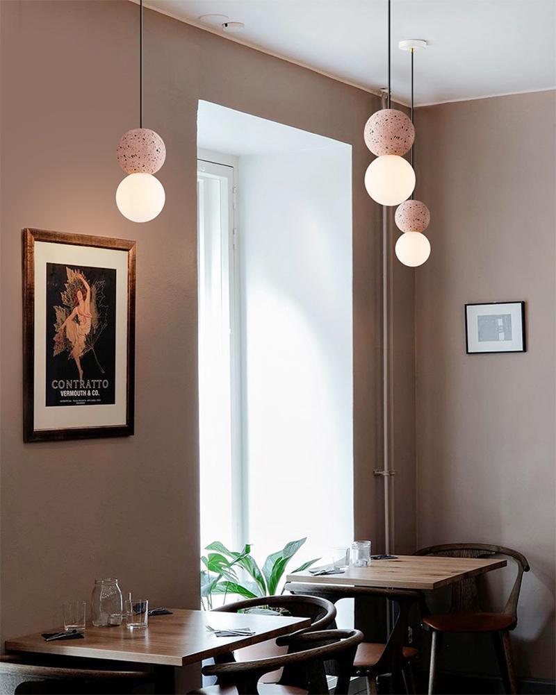 Suspension Hélianthe en pierre et verre – vue 50