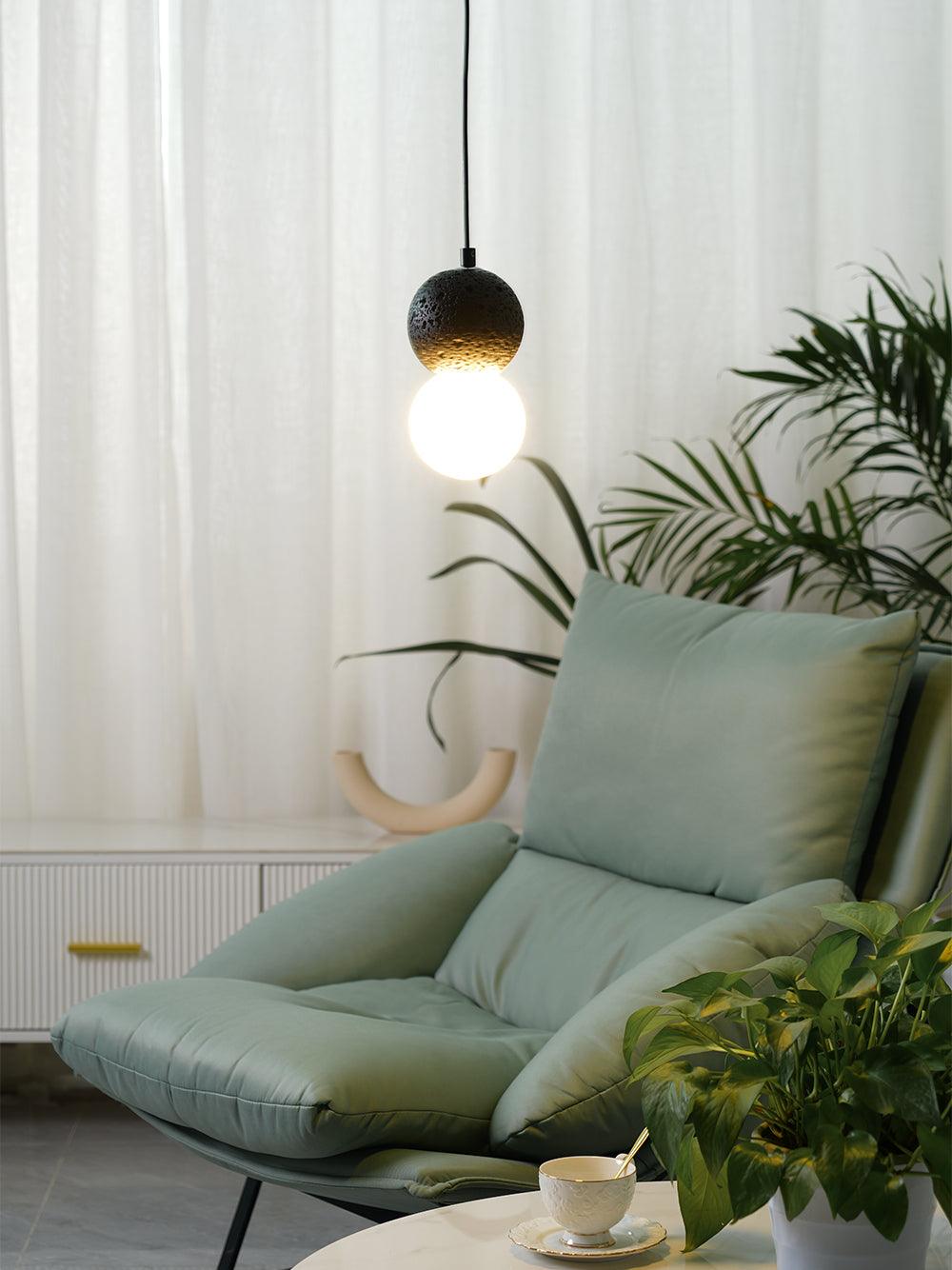 Suspension Hélianthe en pierre et verre – vue 60