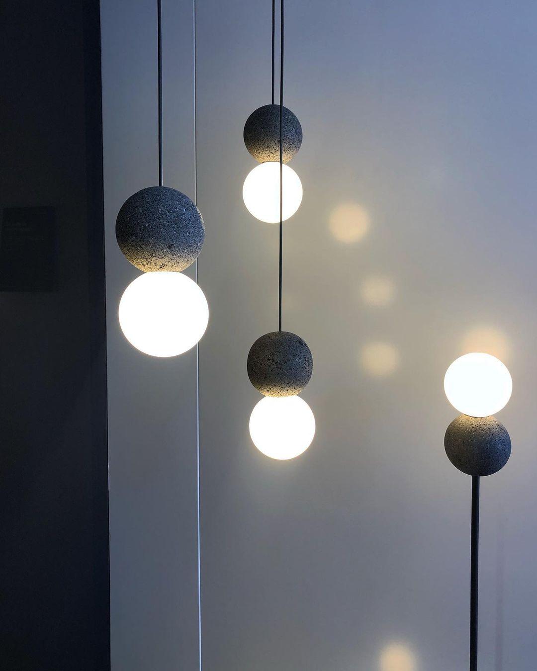 Suspension Hélianthe en pierre et verre – vue 37