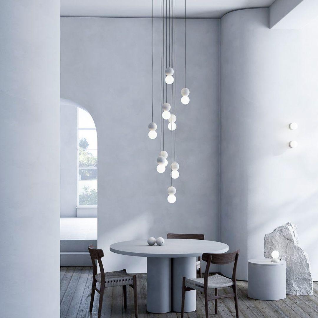Suspension Hélianthe en pierre et verre – vue 38