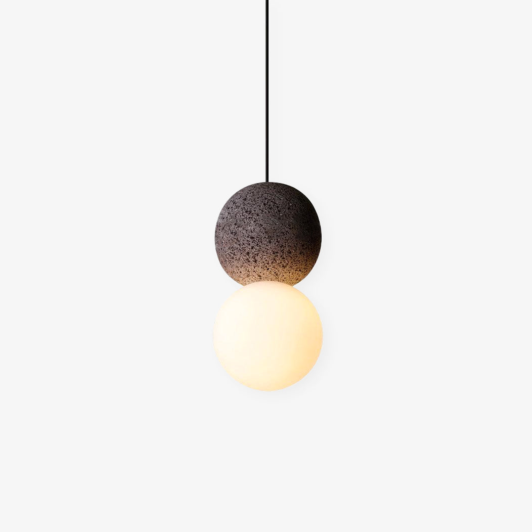 Suspension Hélianthe en pierre et verre – vue 44