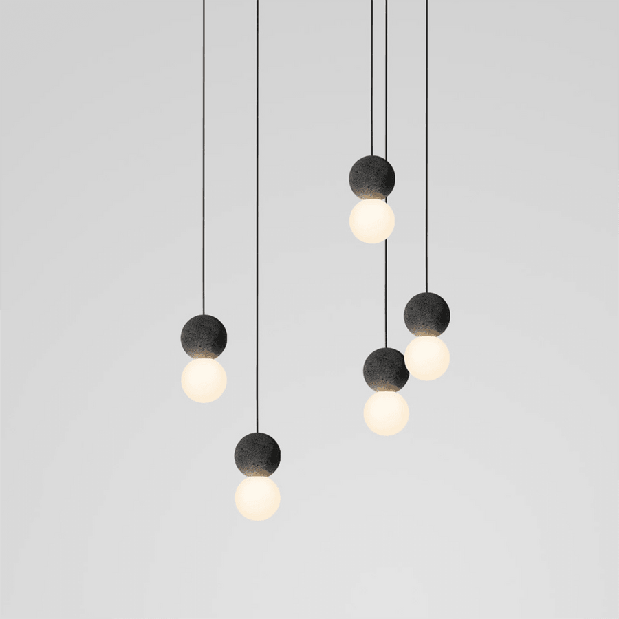 Suspension Hélianthe en pierre et verre – vue 5