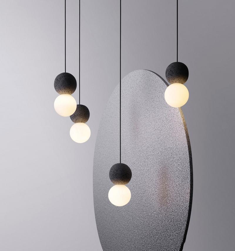 Suspension Hélianthe en pierre et verre – vue 16