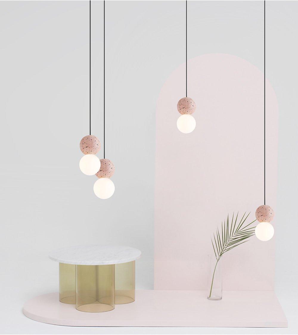 Suspension Hélianthe en pierre et verre – vue 47