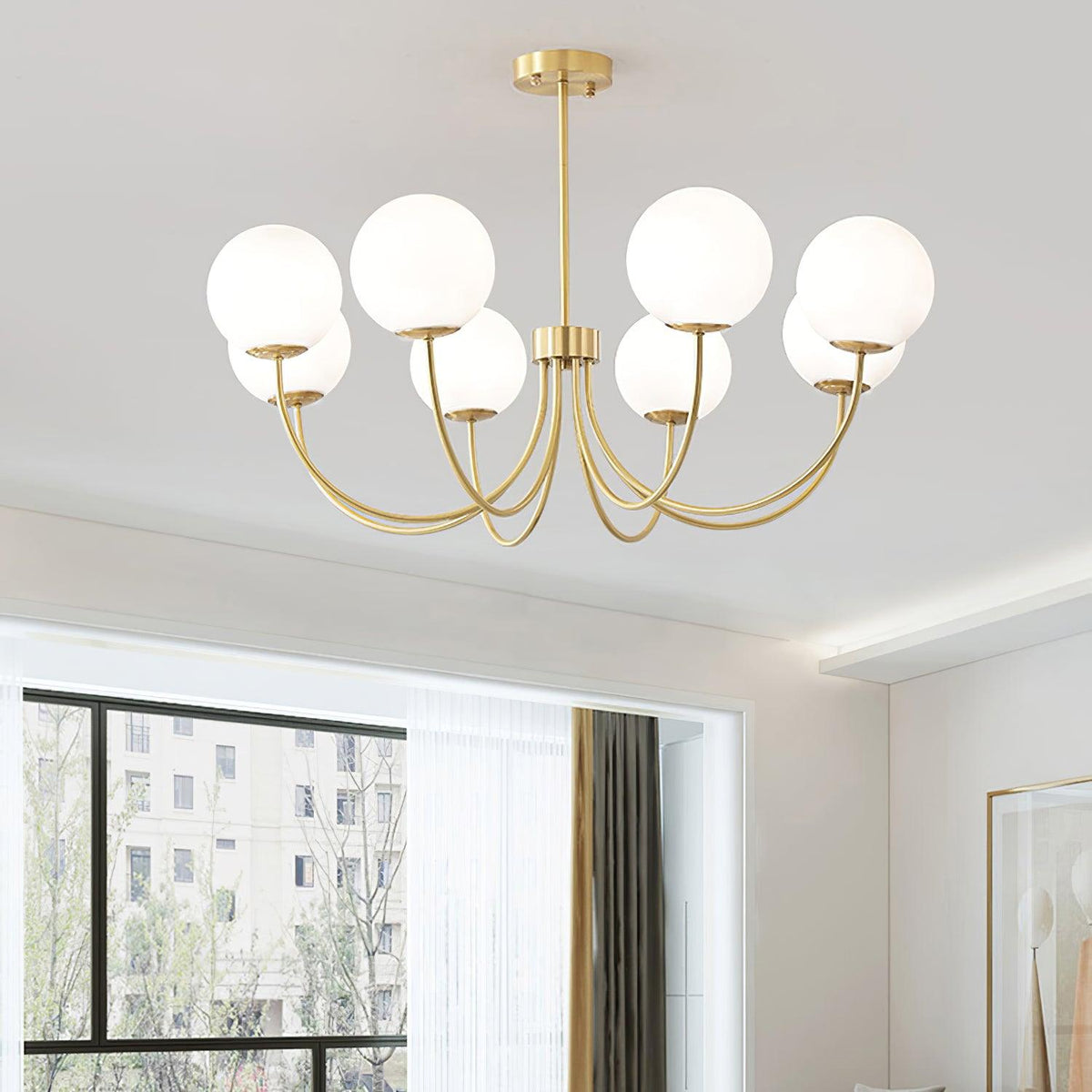 Lustre Cordes en laiton et verre – vue 20