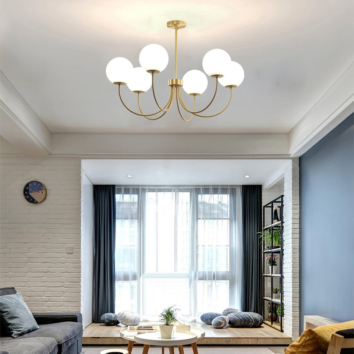 Lustre Cordes en laiton et verre – vue 12