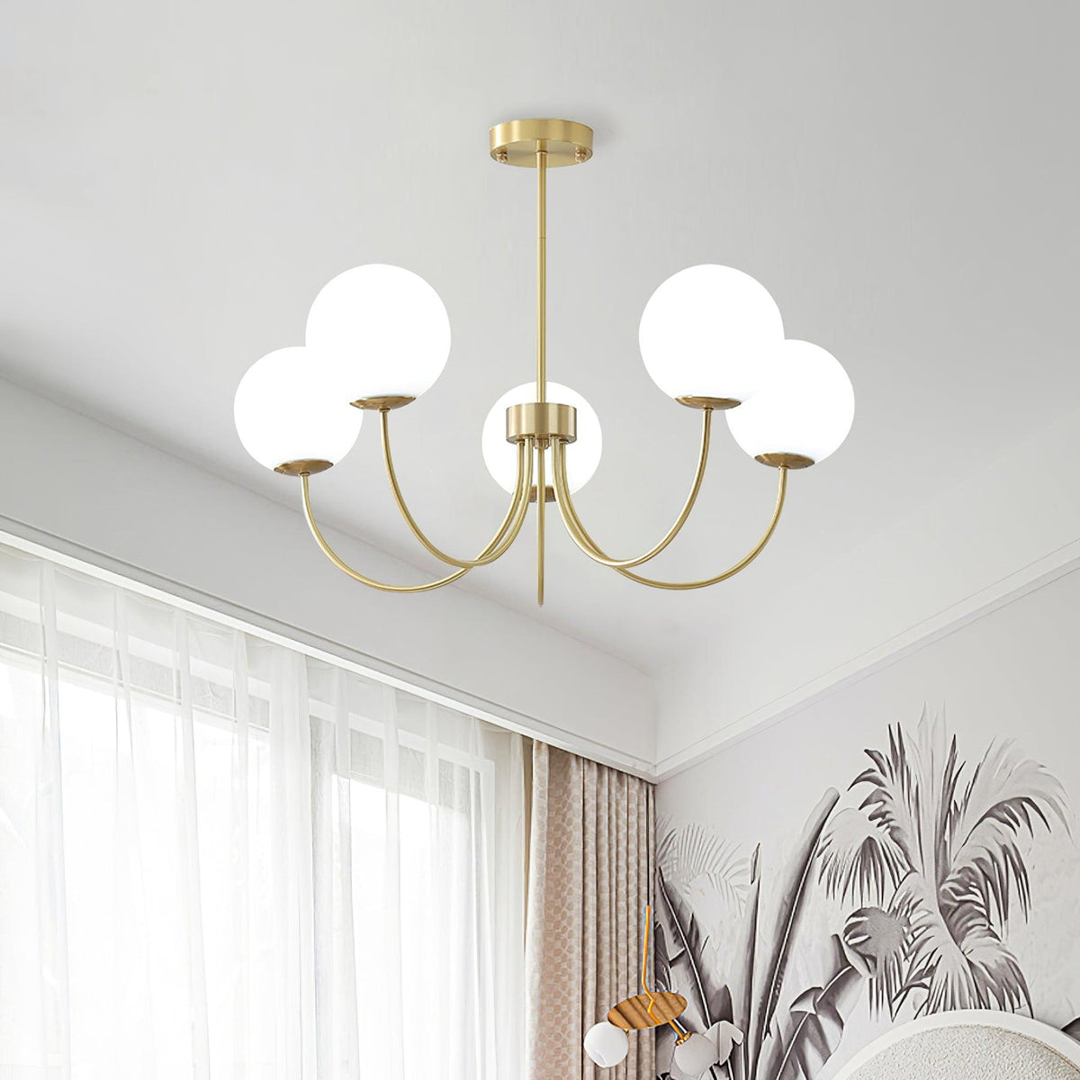 Lustre Cordes en laiton et verre – vue 24