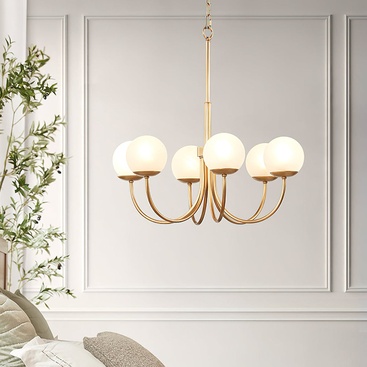 Lustre Chrysalide en laiton et verre – vue 4