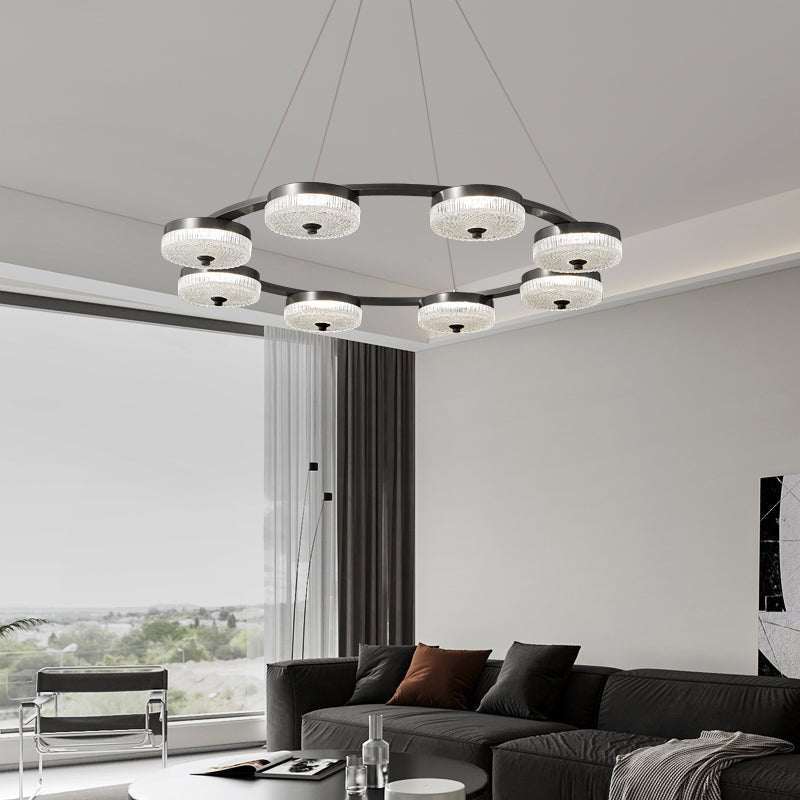 Lustre Delta en verre et laiton – vue 15