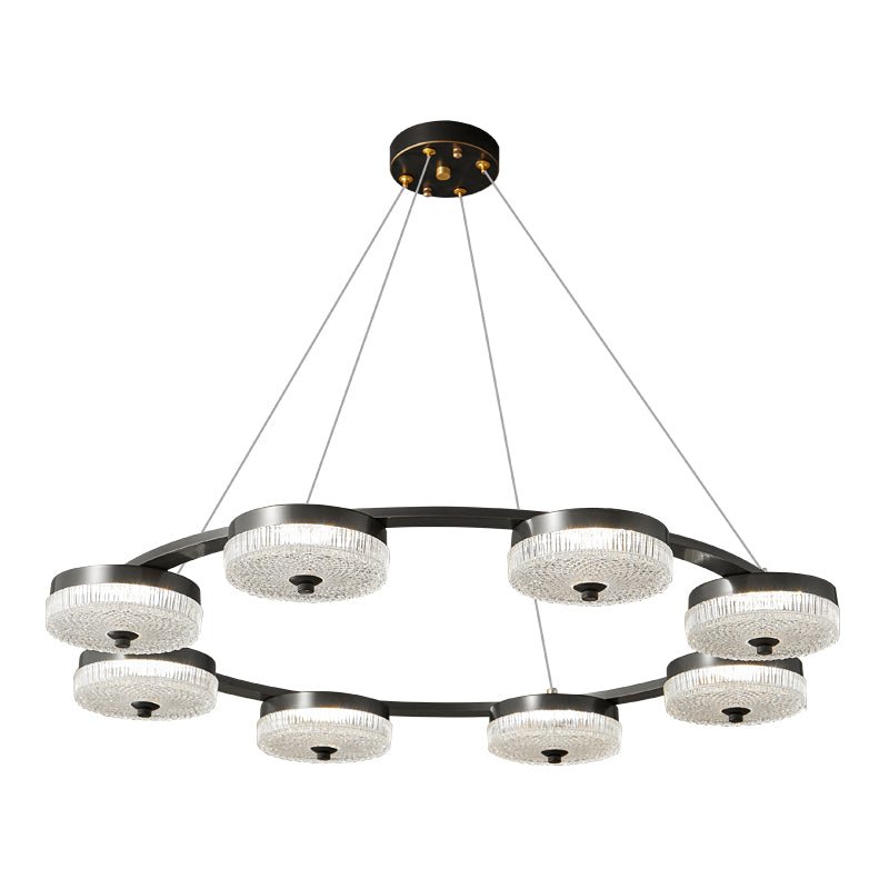 Lustre Delta en verre et laiton – vue 9