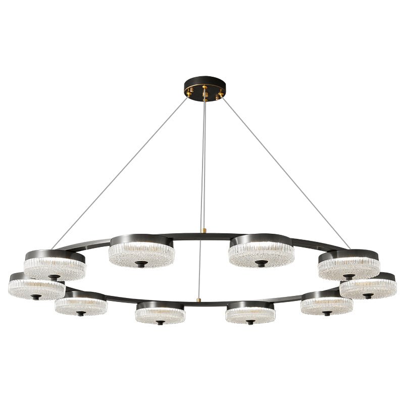 Lustre Delta en verre et laiton – vue 8