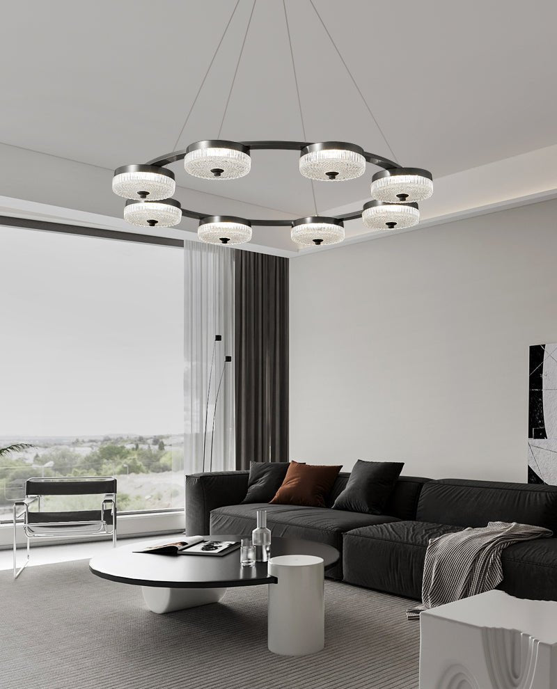 Lustre Delta en verre et laiton – vue 4