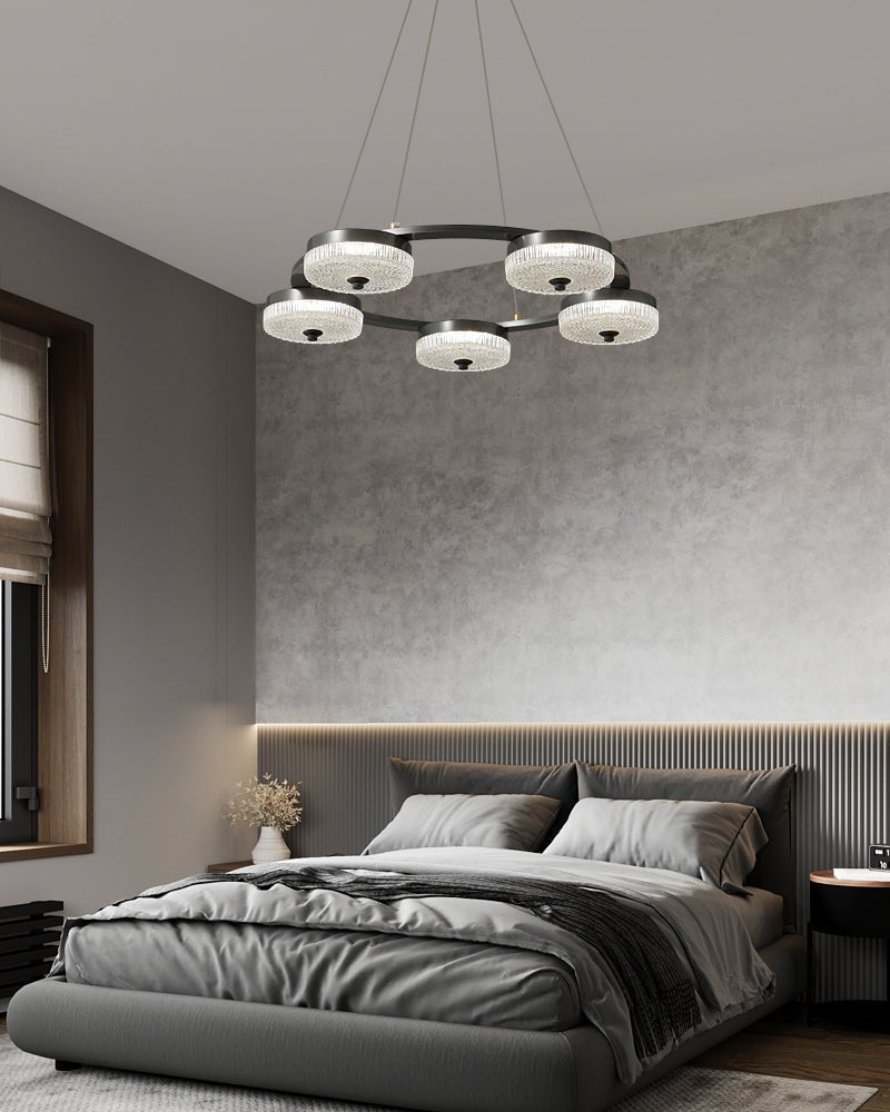 Lustre Delta en verre et laiton – vue 6