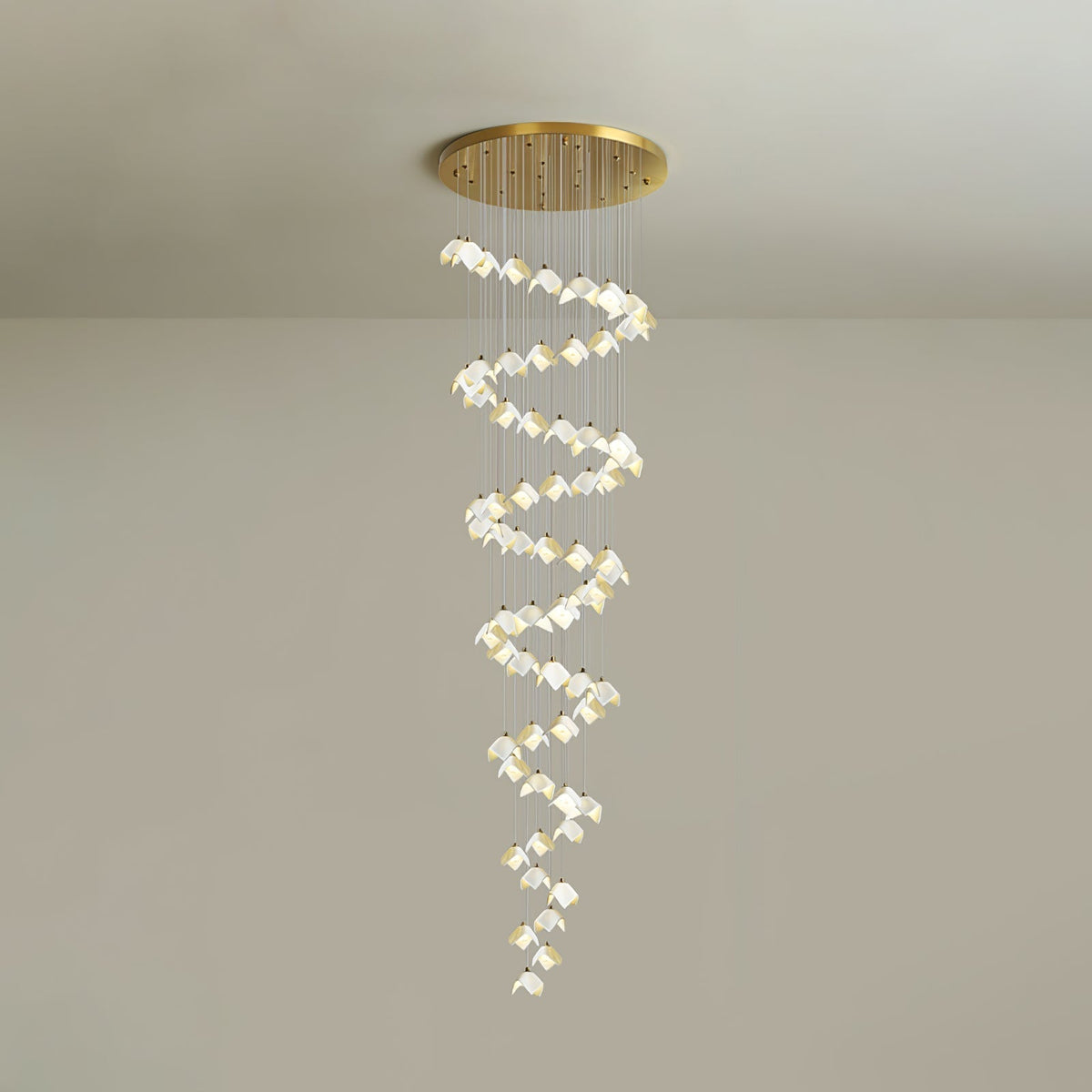 Lustre Pagode en verre et laiton – vue 17