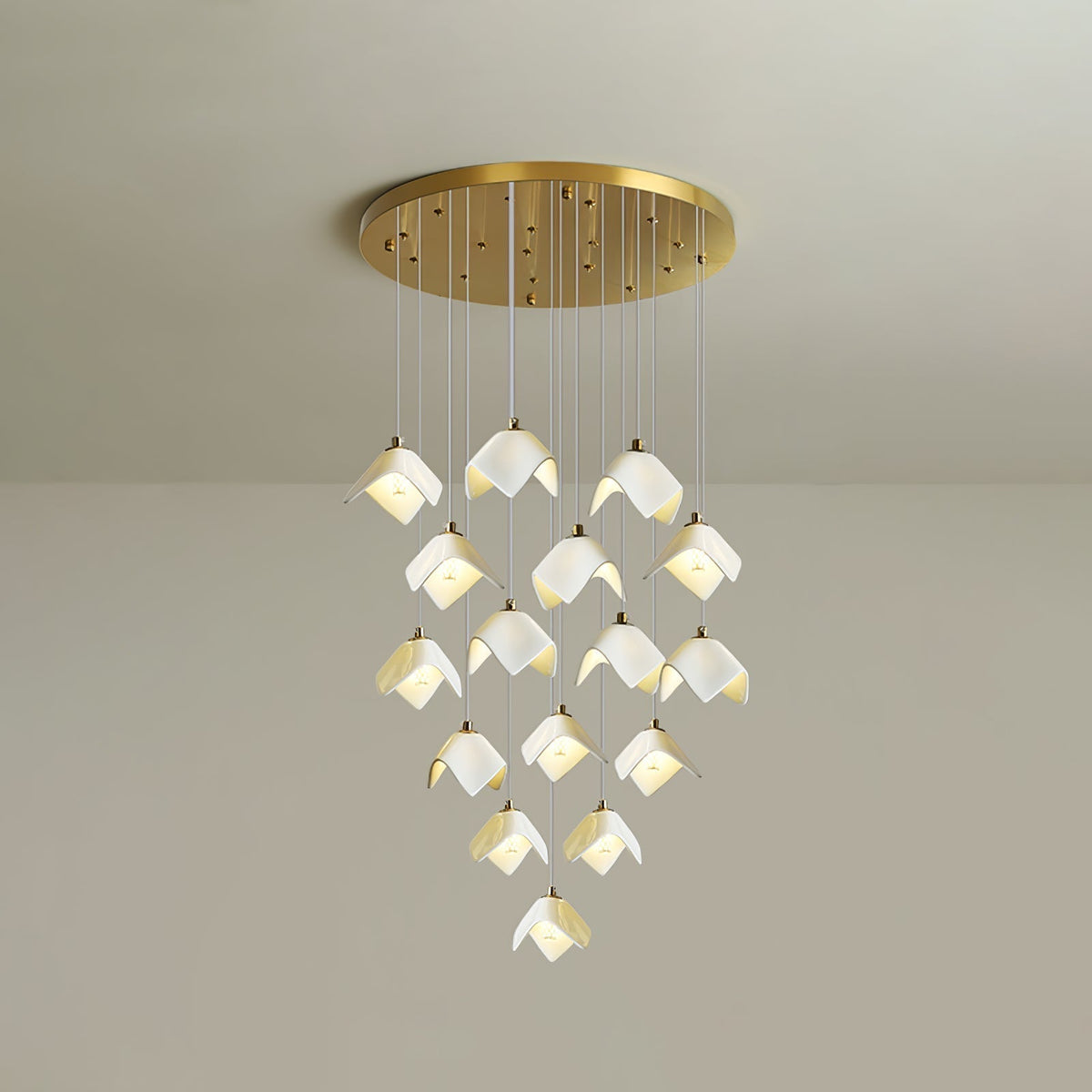 Lustre Pagode en verre et laiton – vue 27