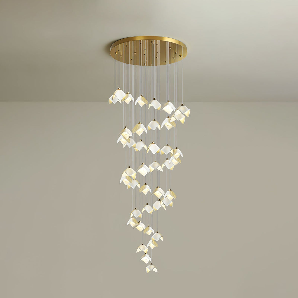 Lustre Pagode en verre et laiton – vue 19
