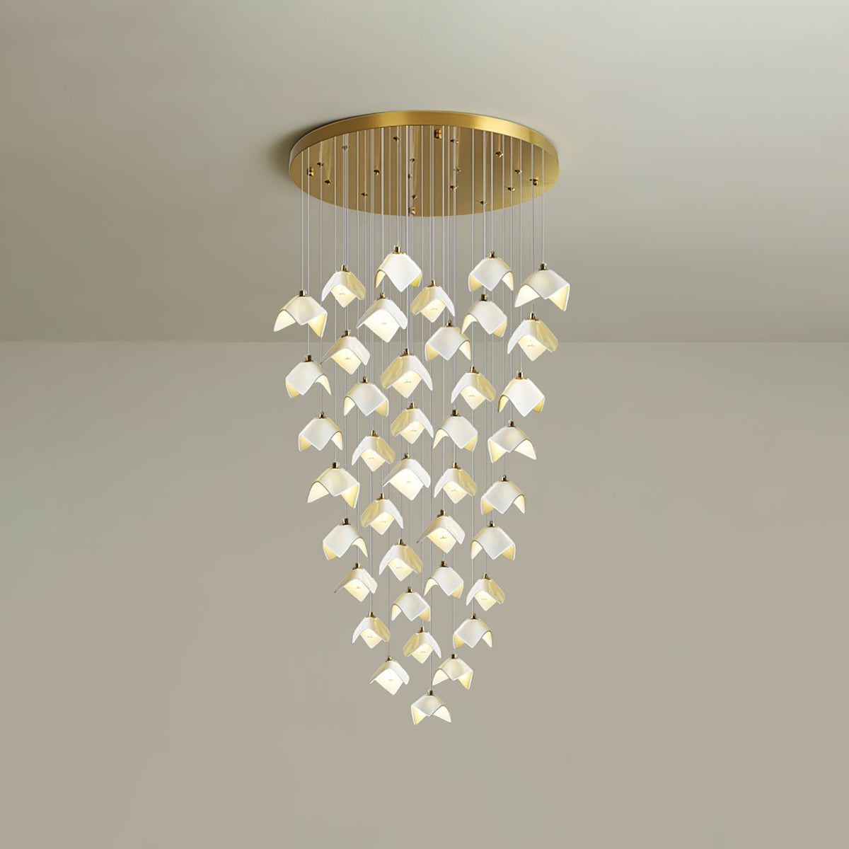 Lustre Pagode en verre et laiton – vue 46