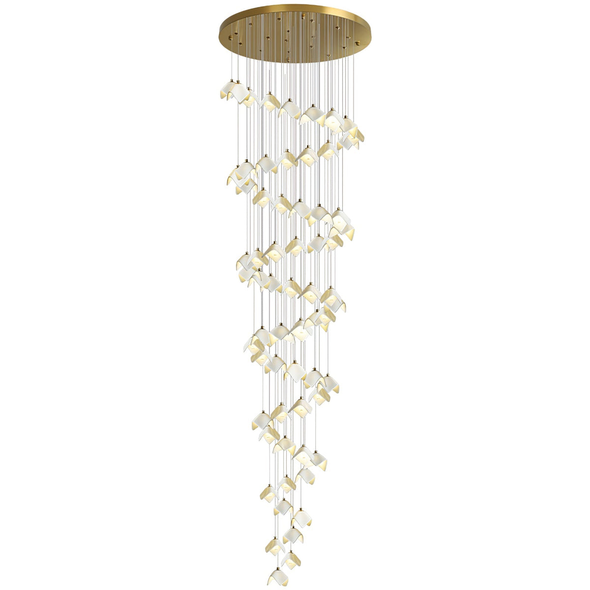 Lustre Pagode en verre et laiton – vue 15