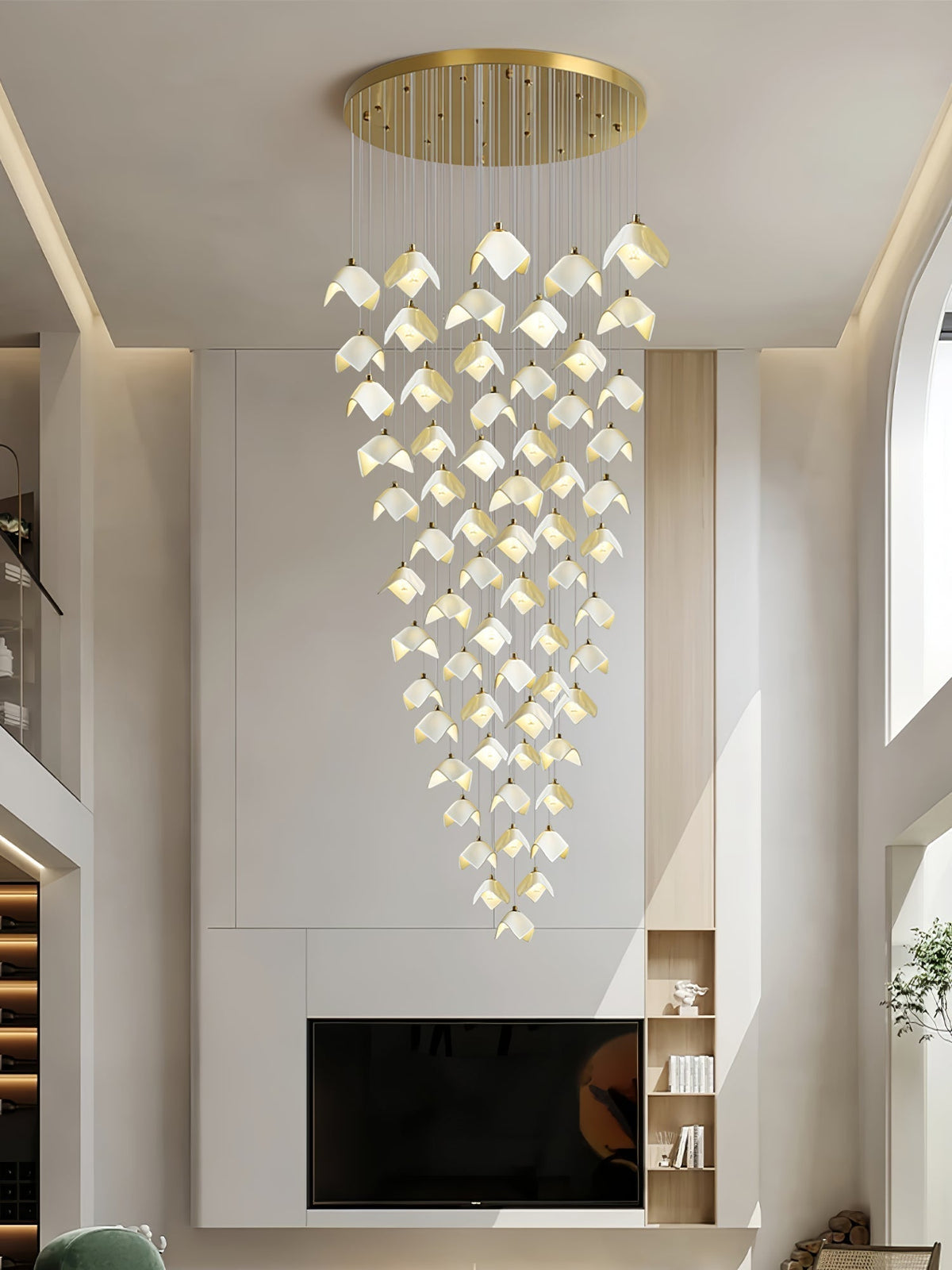 Lustre Pagode en verre et laiton – vue 53